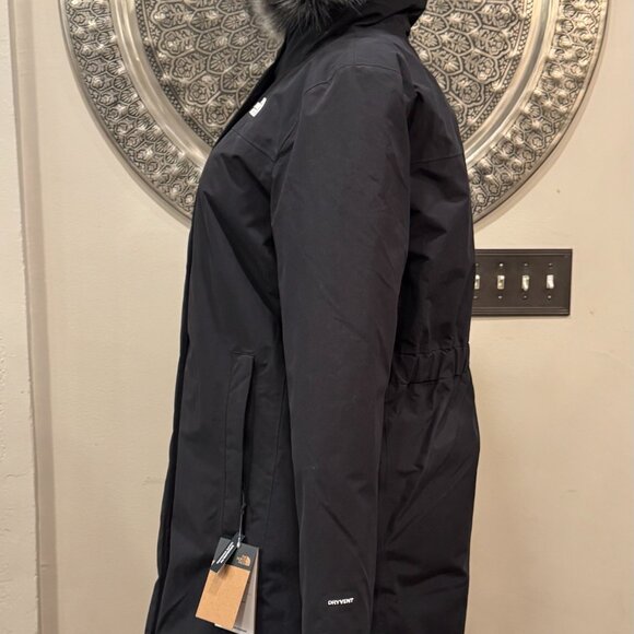 North Face Arctic Waterproof Down Parka with Faux Fur Trim NEW - Picture 3 of 12